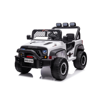 Autko terenowe Geoland Power dla 2 dzieci Biały + Pilot + Silniki 2x200W + Bagażnik + Radio MP3 + LED